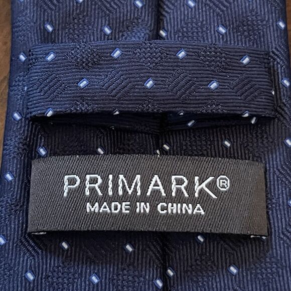 Primark Blue 100% Polyester Men’s Neck Tie Made In China - Picture 8 of 9